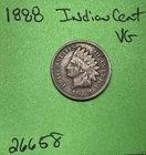 1888 Indian Head Cent / Penny 1c Vg Very Good