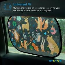 Car Window Shades 4 Pack - Sun Shade Blocker for Baby  Children, Cling Win...