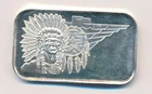 SILVERTOWNE INDIAN BAR 1 ONE TROY OUNCE .999 SILVER ROUND