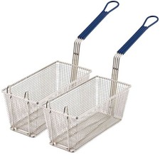 2 Commercial Fryer Frying Basket Chip Fish Deep Fat Takeaway 340x165x150mm