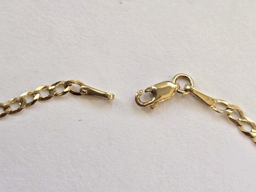 10K Solid Gold Flat Curb Link Anklet-1.73 Grams - Foto 6 di 12