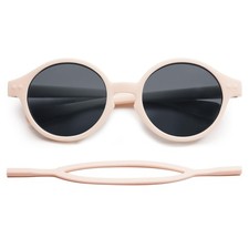SOJOYFUL Baby Polarized Sunglasses with Strap Round UV400 X-Small, Pink