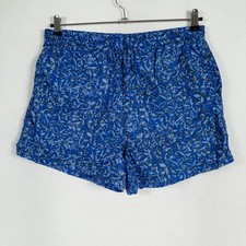 Vintage Surf Odyssey Swim Trunks Mens Sz Medium Blue Tropical Leaf Mesh Lined