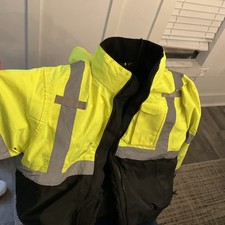 HIGH VISIBILITY INSULATED HI VIS REFLECTIVE ROAD WORK SAFETY BOMBER JACKET COAT