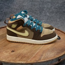 Nike Air Jordan 1 Mid SE Cacao Wow PS Size 1Y Sneakers Shoes Suede DZ6338-200