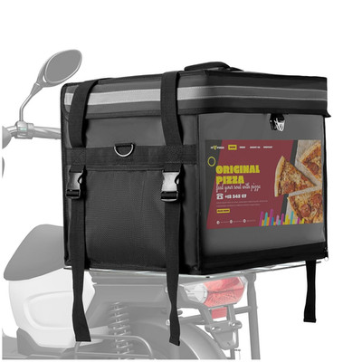 Insulated Food Delivery Bag for E-Bikes/Scooters/Motorcycles, Waterproof Deliver