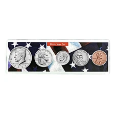 2024 Birth Year Coin Set in American Flag Holder - 5 Coin Set