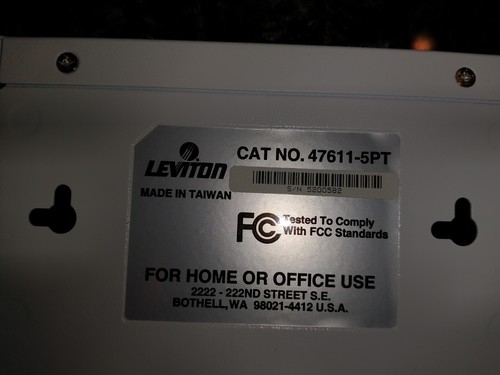 Leviton Network Switch 5-ports No. 47611-5PT - Picture 5 of 5