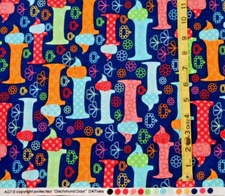 FABRIC - AGT "DACHSHUND DAYS" DOG & FLOWERS 100% COTTON - 1.333 YARDS - NEW!