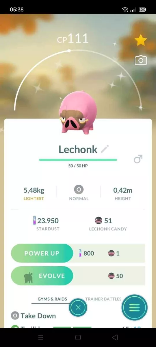 Shiny Lechonk Pokémon Go - MINI P T C 80K STARDUST