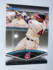 2011 Bowman Finest Futures Cleveland Indians Baseball Card #FF7 Carlos Santana