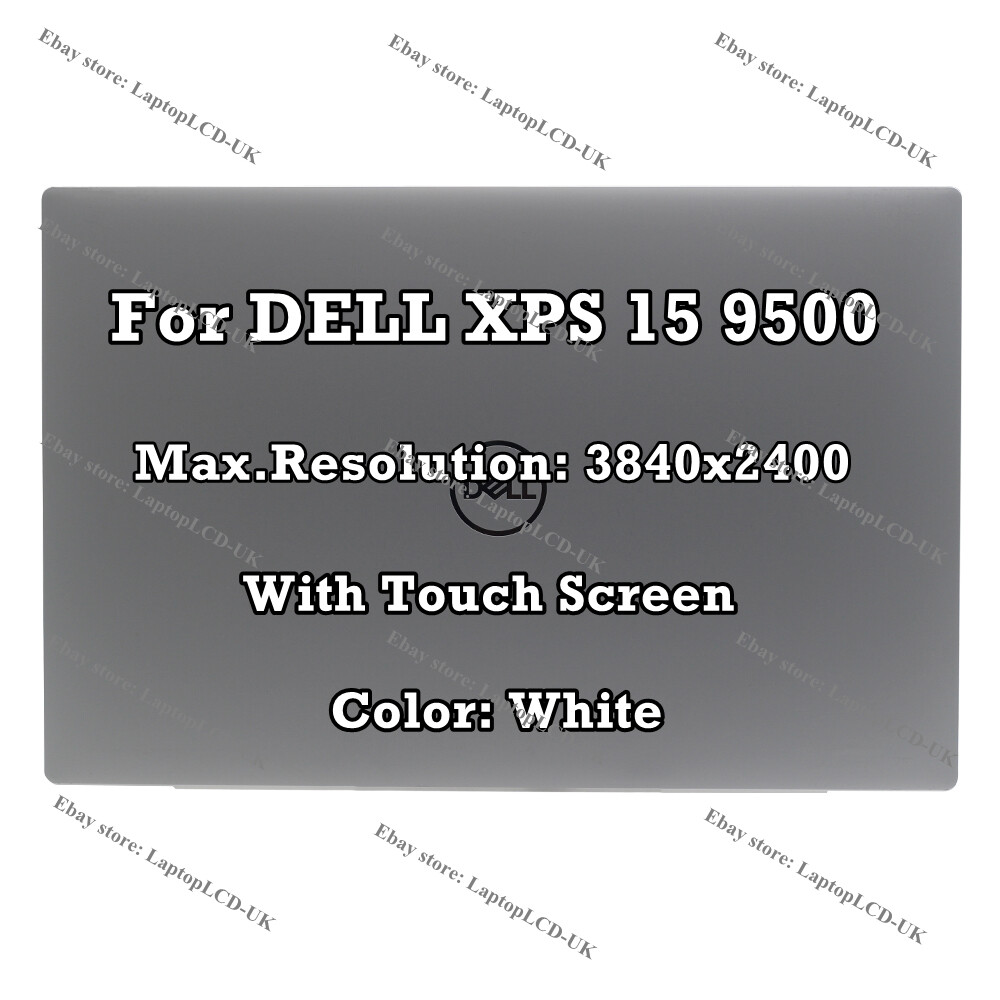 15.6"" Dell XPS 15 9500 UHD 4K LCD Display Touch Screen Assembly Complete White
