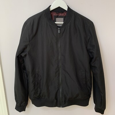 Primark Mens Black Bomber Jacket Size Medium UK