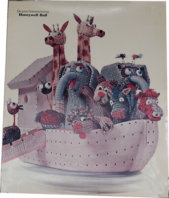 Poster Honeywell Bull EDV Datenverarbeitung electronic Art Arche 43x35 cm RAR !
