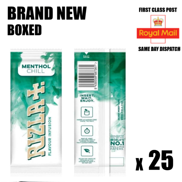 Rizla Flavour Infusions Menthol Flavour Chill Cards Box of 25 - 24HR POST