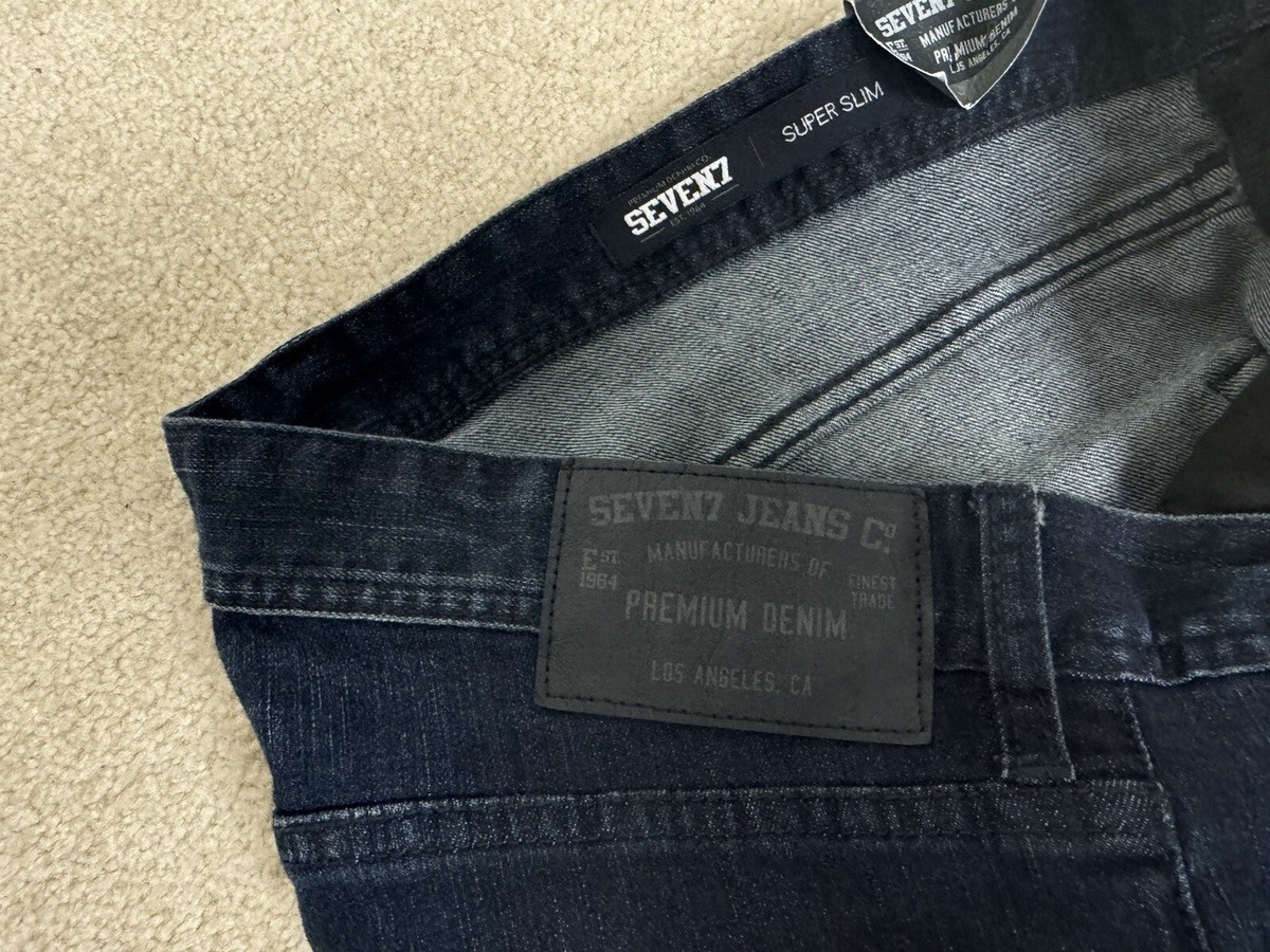 Seven7 Jeans Mens 32 Blue Denim Cotton Straight Leg Super Slim 32