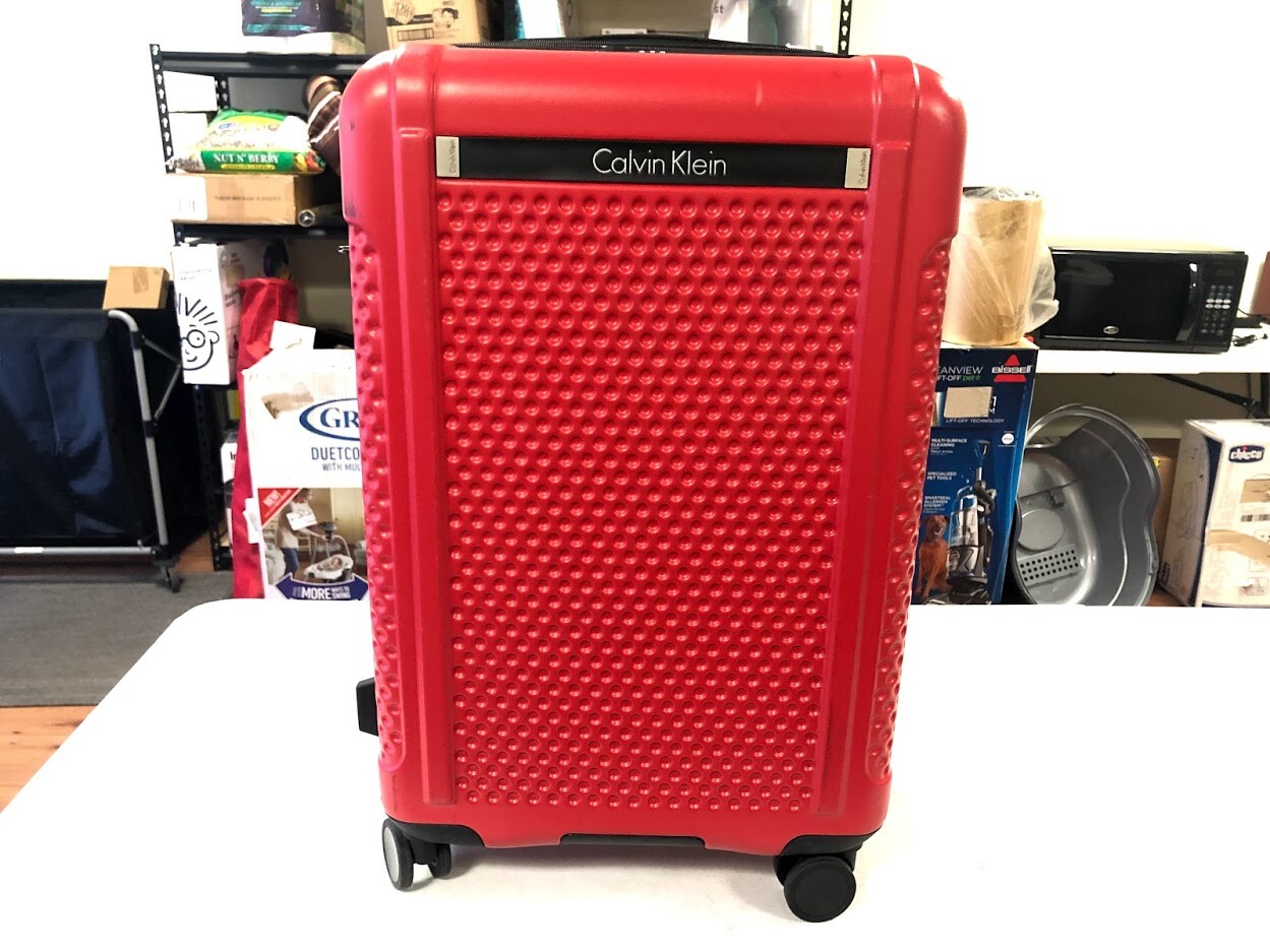 calvin klein red suitcase