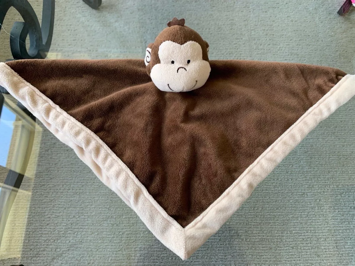 Tiddliwinks Baby Security Blanket Plush Brown Cream Monkey Velour