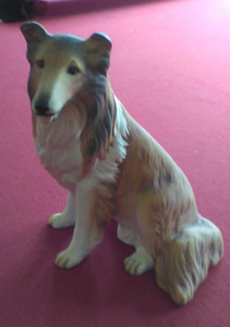 Vintage 1986 Home Interior 8” Realistic Master Porcelain Collie Dog Figurine