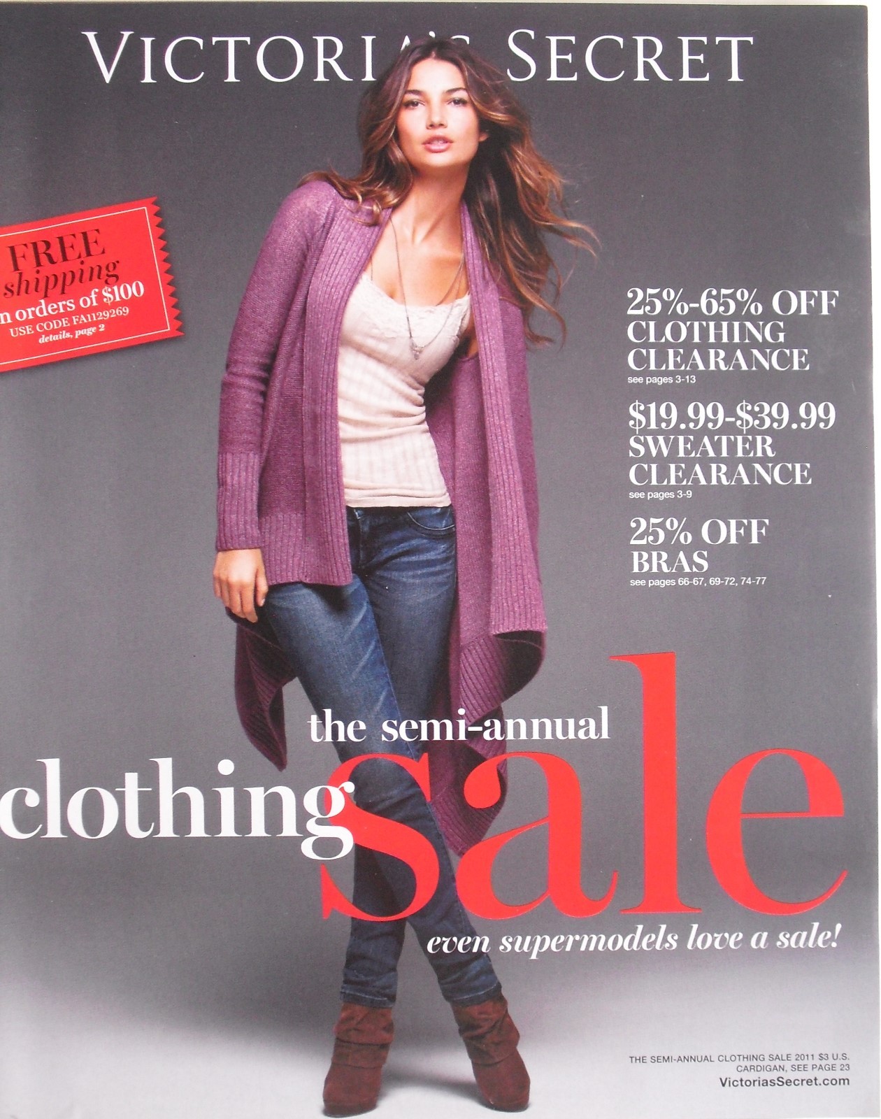 LILY ALDRIDGE SemiAnnual 2011 Victoria's Secret Catalog eBay