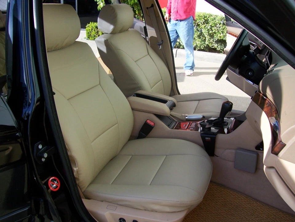 2 fundas de asiento delanteras para bmw serie 5 e39 1996-2003 iggee s. cuero ajuste personalizado Foto 3 de 4