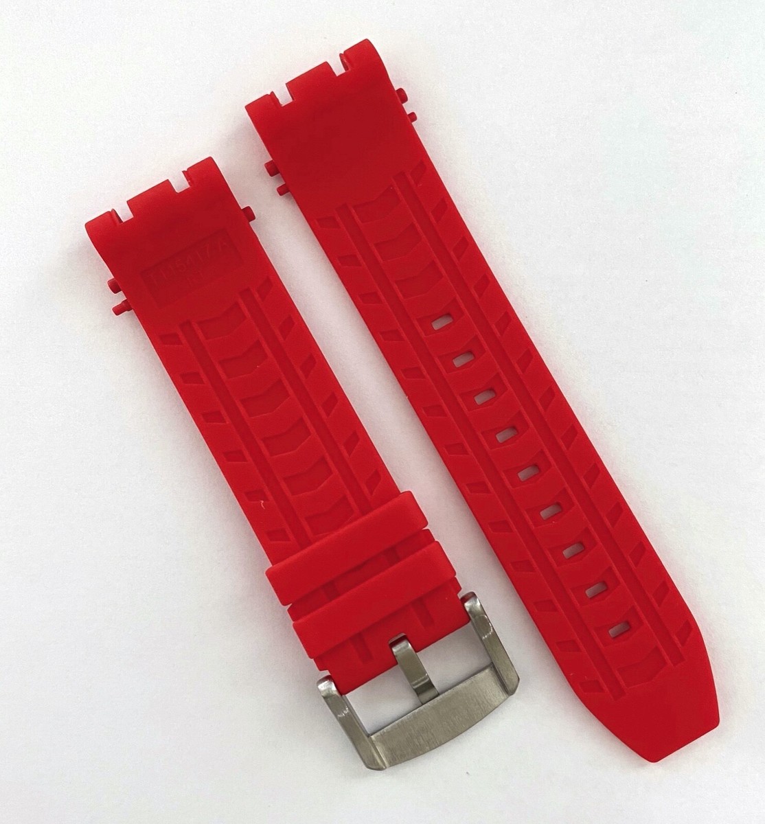 Tissot T-Race T115417 Black / Red Rubber Watch Band Strap | W.B.E - Foto 3