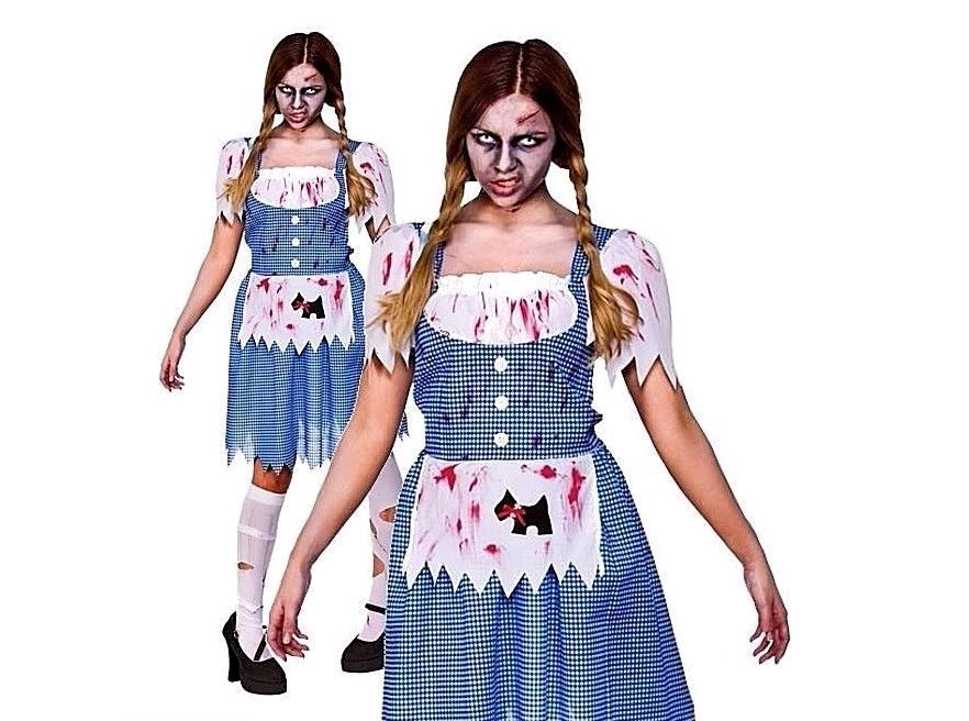Ladies ZOMBIE DOROTHY GIRL Fairy tale Halloween Fancy Dress Costume OZ  Country | eBay