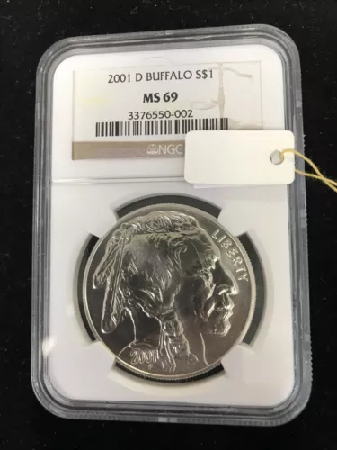 2001-D Buffalo NGC Slab MS69 Silver $1 Coin