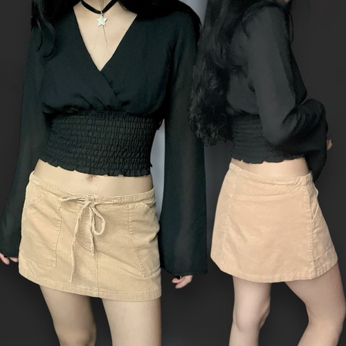 🍸👢 Minifalda Pana Moda International Años 2000 Vintage Talla Pequeña - Imagen 5 de 6