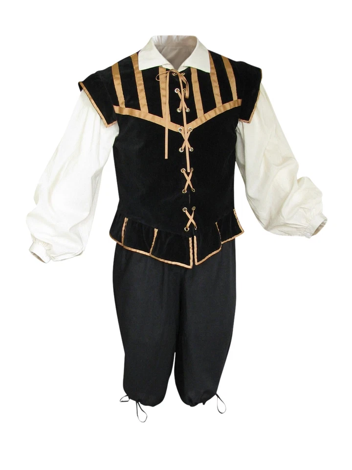 Doblete renacentista para hombre // Disfraz de pirata medieval LARP recreación - 3 piezas Foto 2 de 4