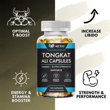 Natural Testosterone Booster 3450mg TongkatAli Extract 200:1 Strong 120 Capsules
