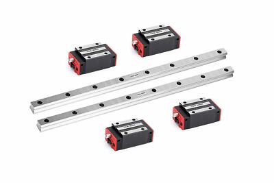  300mm 2xHSR15 Linear Guideway Rail+4xCA Square Type Carriage Bearing Block
