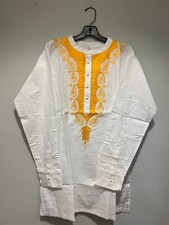African clothing for men-Dashiki M-7X long sleeve White