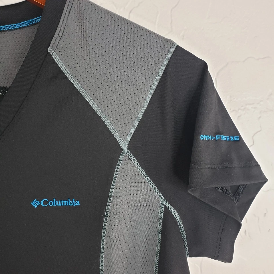 Columbia Sportswear Camiseta Para Mujer Pequeña Negra Gris Ventilada Omni-Freeze Ice Top Foto 3 de 4
