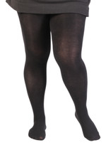 BestSockDrawer NONA Plus Size Black Cotton Tights for Women, Size 2XL - 3XL