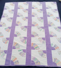 Vintage Beautiful Quilt Different Pieces Hand Woven size 84x72 inches