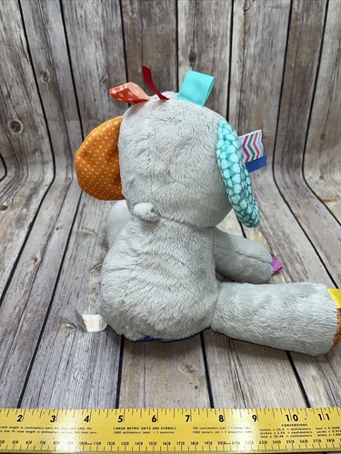 Taggies Elefante Peluche Sonajero 9" Arranques Brillantes Gris Etiquetas Peluche Juguete Bebé - Imagen 5 de 15