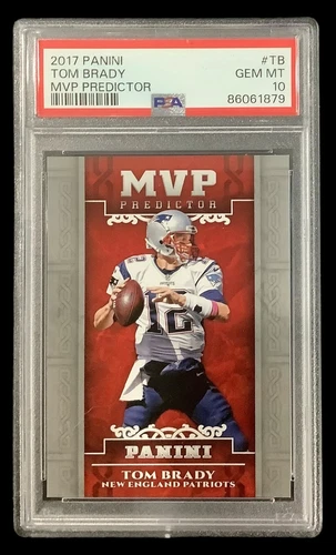 2017 panini prizm #TB tom brady; MVP predictor redemption insert PSA 10  (POP 2)
