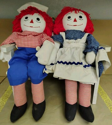 Raggedy Ann & Andy Doll W/ A Custom Made Bench.