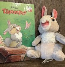 thumper Disney Store 8" Mini Bean Bag FUZZY THUMPER And Book PLUSH