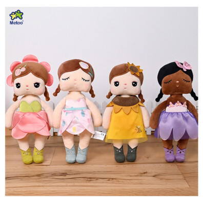 Metoo Soft Sleeping Doll 13'' 33cm Floral Dress Plush Stuffed Toys Girls Gifts
