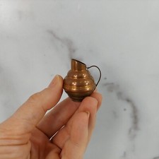 VILLEDIEU Staved Solid Copper Brass Pitcher Mini Dollhouse 1.5" France Vintage