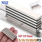 Lots Block Magnets Super Strong N52 Neodymium Large Magnet 50*10*3mm  Rare Earth