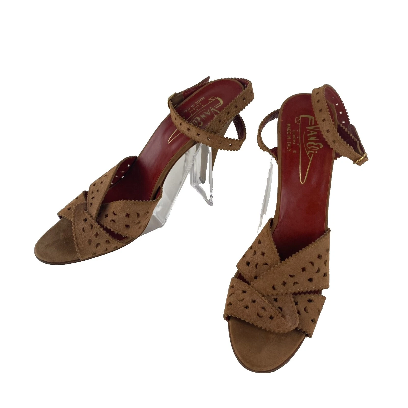 Brown Vaneli Ankle Strap Heels for Women