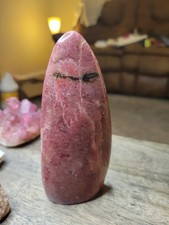 Polished Pink & Red Crystal Healing Point Obelisk, 6in, 14.46oz