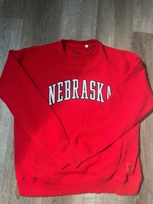 Pressbox Vintage Nebraska Huskers knitted Sweatshirt, Tackle Twill, Men's Medium