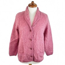 Vintage 70s Maban Of Scotland Pink Mohair Jacket Fit UK Size 12