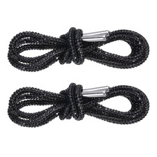 2pcs Rhinestone Shoe Laces 47" Length for Sweatpants Shorts Sneakers Black