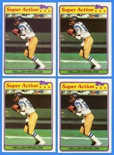 Lot of (4) 1981 Topps Football Kellen Winslow Super Action #524 Rookie RC