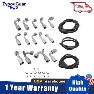 Universal Car Truck AC Extended Hose Air Conditioning Replacement Hose Kit